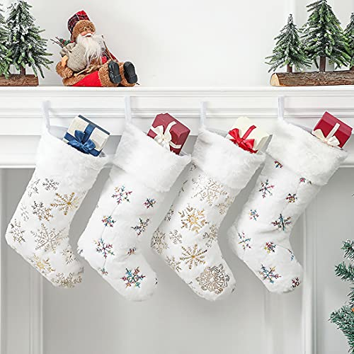 Weihnachtsstrumpf,Nikolausstrumpf,Nikolausstiefel zum Befüllen,Großer Weihnachtsstrumpf als Weihnachtsgeschenktasche Bonbontüte,Weihnachtsdeko zum Aufhängen für Wand,Kamin,Treppe,Weihnachtsbaum