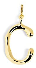 SINGULARU - Charm Letter XL. Colgante Inicial en Latón con Acabado Baño de Oro de 18 Kt. Combinable con Collar. Joyas para Mujer. Letra C