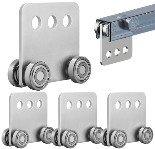 4 Rollen mit 4 Rädern, 4 Lager, Trolley-Baugruppe für 3,8 cm breite und alle 3,8 cm oder höheren Strebenkanäle