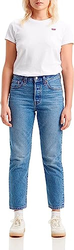 Levi's Damen Jeanshose 501 Crop High Rise, Straight Fit, Blau (Medium Indigo Worn In), W29/L28