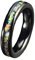 Ring Männer Chirurgenstahl Opal Inlay Titan Ehering Ring Verlobungsring Unisex 4MM Schwarz Verlobungsringe Größe 72 (22.9)