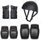SANON Juego de equipo de protección completo, 7 piezas para adultos, rodilleras, coderas, muñequeras, equipo de protección deportiva, ciclismo, scooter, monopatín, juego de seguridad