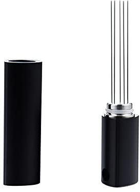 Frunimall Kaffee Distributor mit Deckel,Tragbar Espresso Nadel,Wdt Tool Espresso,Siebträger Edelstahl Nadel,Tamper Nadel,Rührer Kaffee Zubehör für Kaffeemaschinen Kaffeesatz(Schwarz)
