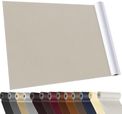 YAFLC kunstleder selbstklebend 40x160cm kunstleder selbstklebend Aprikose, 40 x 160cm leder patch selbstklebend, kunstleder reparaturset für couch Autositz Sofa Möbel Leder Reparatur und Renovierung