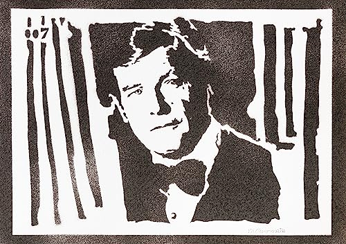 moreno-mata Echtes Handgemachtes Graffiti 007 Filme Aesthetic Poster & Kunstdrucke Bilder Roger Moore Plakat Handmade Deko Wandbilder Wohnzimmer Wanddeko Geschenke für Männer und Frauen