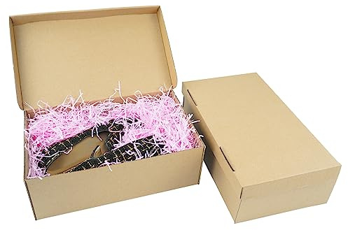 STRBOXONG Schuhkarton mit Deckel, 30x18x10 cm, Mehrzweck-Aufbewahrungsbox für Haus, Büro, Organisation, faltbarer Karton, Geschenkpaket (10 Stück)