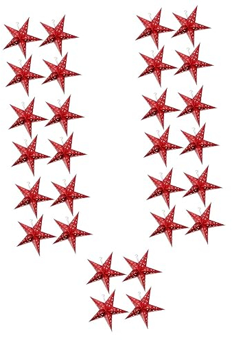 Housoutil 28 STK Pentagramm- Festival-deckenstern Stern Christbaumschmuck Sternlaterne Aushöhlen Weihnachtsstern Leuchtet Puzzle-lampenschirm Weihnachtsbaum Dreidimensional 3D Papier