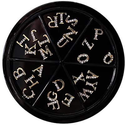 minkissy 52pcs Rhinestone Letter Nail Charms Alloy Manicure Decorations for Stylish Nail Art for Parties and Special Occasions Easy to Apply and Create Unique Designs