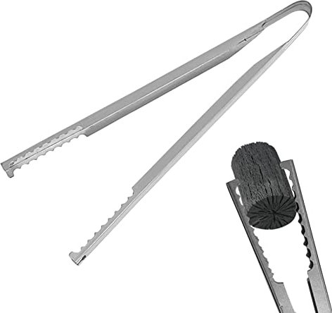 Kohlenzange, Grillzange aus Edelstahl, Grillzange aus Edelstahl, Kohleanzünder, Kohlezange für Grillkohle, Grillkohlezange