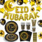 iZoeL Vaisselle Aid Moubarak 78 pièces Eid Mubarak Vaisselle Jetable Decoration Aid Moubarak Or Banderole Eid Mubarak Ballons Noir Serviettes Assiettes Tasses Pailles - Jardin Maison Restaurant