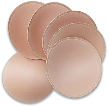 WMugthome 3 pairs C/D/DD Cup Round Soft Bra Inserts Pads Removable for Sport Bra Cups insert and Bikini Top Swimsuit Inserts