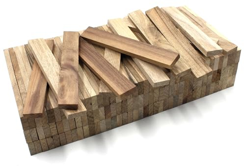 80x Holzleiste 22x8x160mm Nussbaum lose Bastelklötzchen zum Basteln Bastelstäbe (Nussbaum 22x8mm)