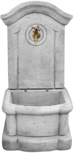 Casa Padrino Jugendstil Wandbrunnen Grau/Antik Messing H. 100 cm