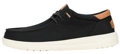 HEYDUDE Paul Canvas - Mocasines sin cordones para hombre, Negro -, 46 EU
