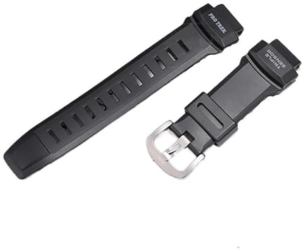 Harzarmband passend for Casio Pro Trek Prg 260 500 Prw 2000 2500 5100 Armband Herren wasserdicht Dornschließe Armband Uhrenzubehör(Black S)