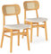 HOMN LIVING Set mit 2 Stühlen Boira Eiche mit Lammfellstoff, 47 cm (Breite) 50 cm (Tiefe) 80 cm (Höhe)
