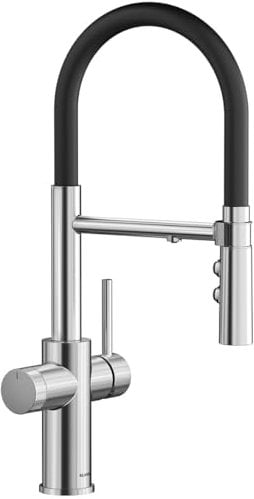 BLANCO CATRIS-S Flexo Filter | Küchenarmatur in Edelstahl | Hochdruck | gefiltertes Wasser mit dem BWT Filter | Wechsel von Klarstrahl in Brausestrahl | Gesicherte Wasserqualität & wassersparend
