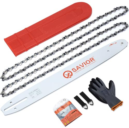 2-Pack Sägeketten mit 40 cm Kettensägen Schwert & Schwertschutz, Ersatzkette 1,3 mm 3/8LP 56 TG, Kompatibel für Oregon, Makita, Husqvarna, Dolmar und mehr