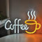 HFHungkeong Wanddekoration für Kaffeebar-Schilder, LED Coffee Neon Leuchtschilder als Dekoration für Kaffeestationen, Kaffee-Dekorationen Küchendekor, mit Dimmbarem Schalter und Kette zum Aufhängen
