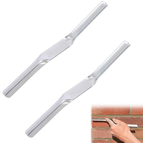 Brick Jointer Tool [Pack of 2], Dual-End Mortar Finishing Tool (1/2 inch x 5/8 inch) for Bricklaying, Durable Steel Pointing Tool for Builders & DIY Masonry Projects