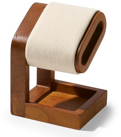 Oirlv Massivholz Einfacher Uhrenständer,Uhrenhalter aus Holz,Watch Stand,Uhrenaufbewahrung(Cremeweiß)