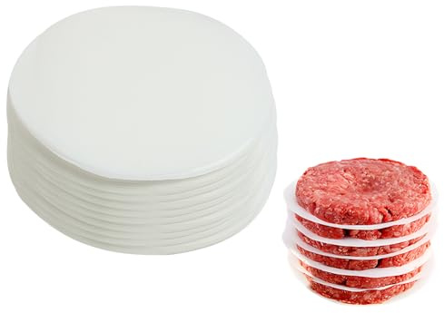 500 Pcs Papier Steak Haché Rond, Cuisson Rond 11 Cm Papier Sulfurisé De Qualité Supérieure Pour Presse Steak Haché Pour Une Fabrication éLégante De Burgers
