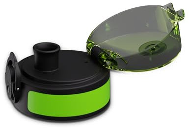 Schmatzfatz Ersatzdeckel Trinkflasche –BPA-frei, Mit Silikonstrohhalm, Auslaufsicherer 1-Klick-Verschluss, Für 500 ml Flaschen, Leicht zu Reinigen, Spülmaschinengeeignet, Kinderfreundlich, Grünes Obst