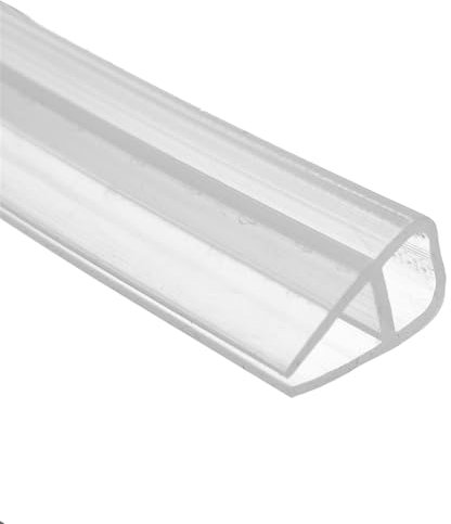 Joint de porte de douche transparent en forme de U - 200 cm de long - Sans cadre - Pour porte de douche - 10 mm