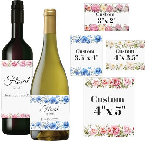 Personalisierte Weinflaschen-Etiketten, Champagner-Weinetikett, Foto-Aufkleber, personalisierbar, für Verlobung, Hochzeit, Geburtstag, Party, Abschlussfeier, Weinaufkleber, selbstklebend (8,89 x 10,16