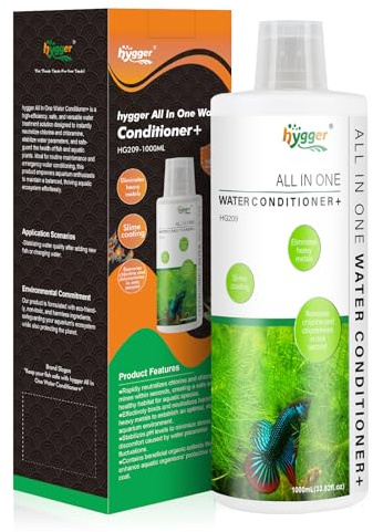 hygger Acondicionador de agua para acuario para agua dulce, neutraliza el cloro, cloraminas, metales pesados, seguro para peces y plantas, 1000 ml
