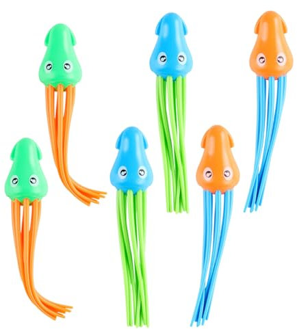 Xweptuy Swimmingpool -Spielzeug Tintenfisch Tauchspielzeug Kid Octopus Sommertauchen Unterwasser -Tauchspiel für Kinder Sommergeschenk 6PCS