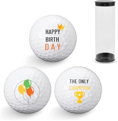 ElevaPulse 3er Pack Happy Birthday Golfbälle Geschenke Set Perfekt für Golfer Sammler Mit Aufbewahrungsbox Eine Einheit in Standardgröße