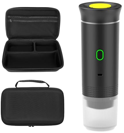 Uxsjakjsd Portable Electric Espresso Machine with Travel Bag Mini Travel Coffee Maker Self-Heating Car Espresso Maker B