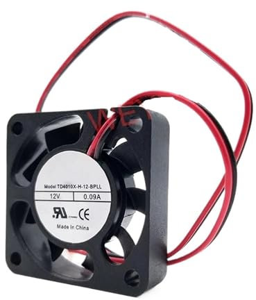 Ventilador silencioso 4010 de 4 cm, 40 x 40 x 10 mm, 2 pines, for TD4010X-H-12-BPLL, 12 V, 0,09 A, 1,08 W