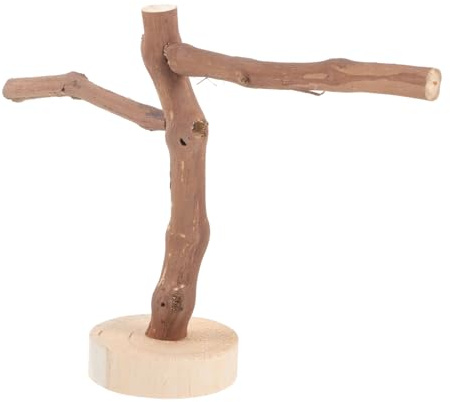 TOYZFRIENDY AST Aus Natürlicher Weinrebe 20cm Hohe Sitzstange Mit Zwei Querästen Vogelkrallen Schleifstab Als Sitzspielzeug Für Papageien Und Sittiche Im Käfig Und Freien
