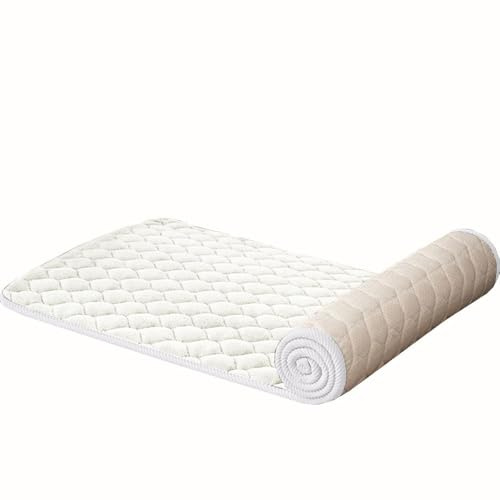 Miecoae Bankauflage & Sitzkissen Nach Maß 1,5cm Dick Waschbar, Flanell Gartenbank Sofa Sitzpolster rutschfest für Innen/Outdoor(Weiß,40x85cm 16x33in)