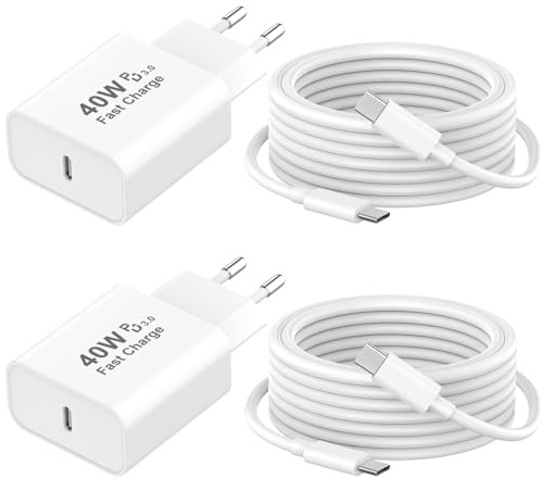 [Apple MFi Certified] iPhone 17 Ladegerät Ladekabel, 2Pack 40W USB C Ladegerät Adapter Schnellladegerät Netzteil Stecker mit 2M Type C Kabel Schnellladekabel für iPhone 17/17 Pro Max/Air/16 15 Pro Max