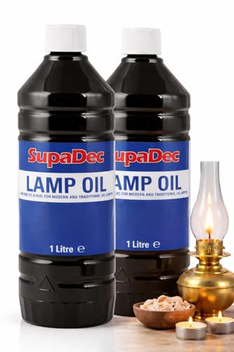 Lamp Oil 1L – Pack of 2 | Clean Burning Fuel for Oil Lamps, Lanterns & Torches | Indoor & Outdoor Lighting Use