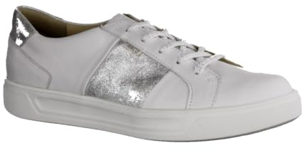 Finn Comfort Halbschuh Malita 2793-903094, Glattleder, Weiß mit silbernen Details, Fußbettung zum Wechseln Weiß