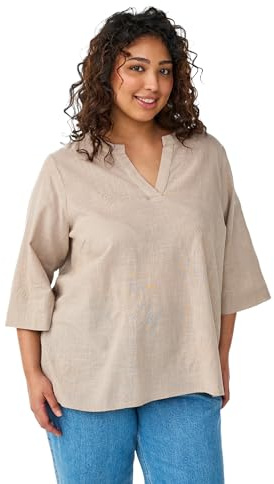 Zizzi Damen Große Größen Bluse Baumwolle 3/4 Ärmel Größe 42-60