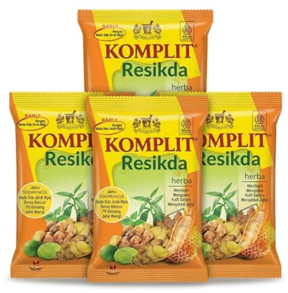 SIDOMUNCUL Komplit Resikda - Preparazione Tradizionale Indonesiana a Base di Erbe, Zenzero, Ginseng, Miele e Lime - Confezione da 5 Bustine