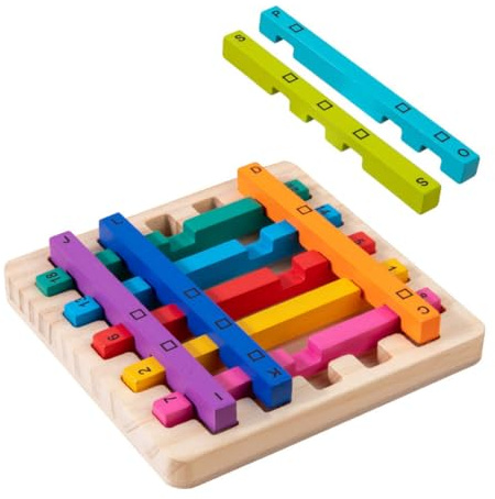 sszxmy Intelligentes Regenbogen-Stab-Puzzle, Holz-Logik-Denkspiel für Kinder, frühes Lernspielzeug