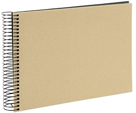goldbuch 20 446 Spiralalbum Bella Vista Beige, Fotobuch 24 x 17 x 2,8 cm, Foto Album 40 schwarze Seiten, Foto Buch Einband aus Leinen, Fotoalbum für 40 Photos, Photoalbum spiralgebunden