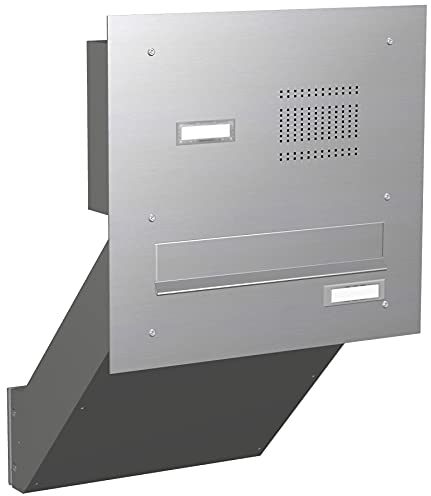 Briefkasten Edelstahl mit Klingel Max Knobloch MD11-OR-E Postkasten Mauerdurchwurf Edelstahl modern groß DIN A4