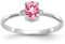 10 K Weiß Gold Dia rosa Turmalin Ring – Größe L 1/2 – höherer Goldgrad als 9 Karat Gold