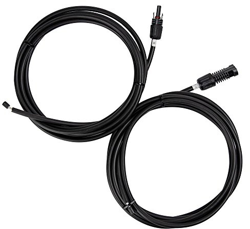 Renogy 10FT 10AWG Solar Adaptor Extension Cable, M&F Connector Black 1 Pair