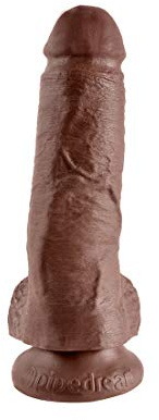 King Cock King Cock Cock with Balls Brown 8in