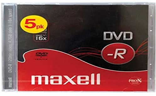 Maxell DVD-R Rohlinge (16x Speed, 4,7GB, 5-er Pack) mit Jewel Case