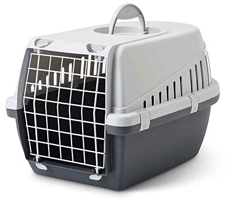 Savic Nv Trotter Transportbox für Haustiere, 49 x 33 x 30 cm, Anthrazit/Hellgrau