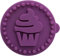 Birkmann Mini Plätzchen-Stempel Cup Cake Ø 5cm, Holz, lila/braun, 5 x 5 x 4 cm